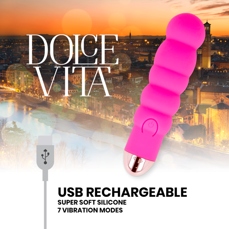 Dolce Vita - Vibrador Recargable Six Rosa 7 Velocidades