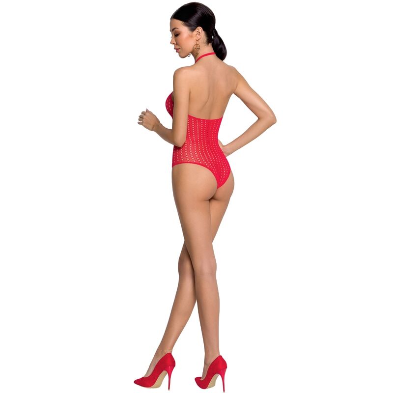 Passion - Woman Bs088 Bodystocking Rojo Talla Unica