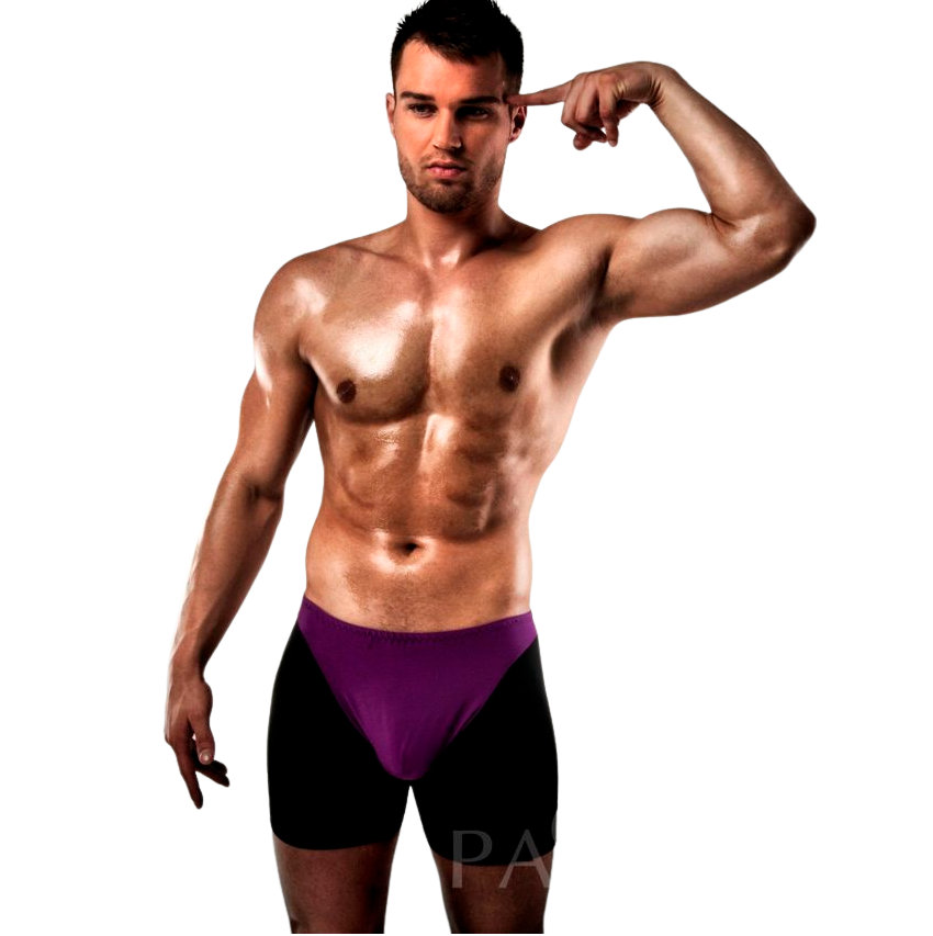 Passion - Boxer 009 Lila/ Negro Erotic Lingerie S/M