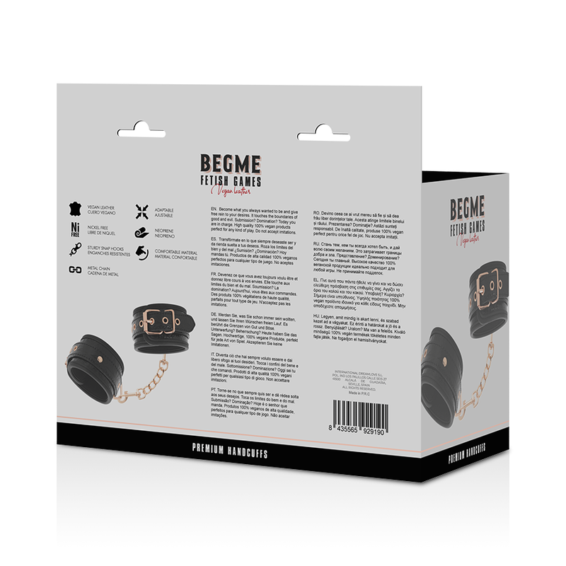 Begme - Black Edition Esposas Para Manos Con Forro De Neopreno
