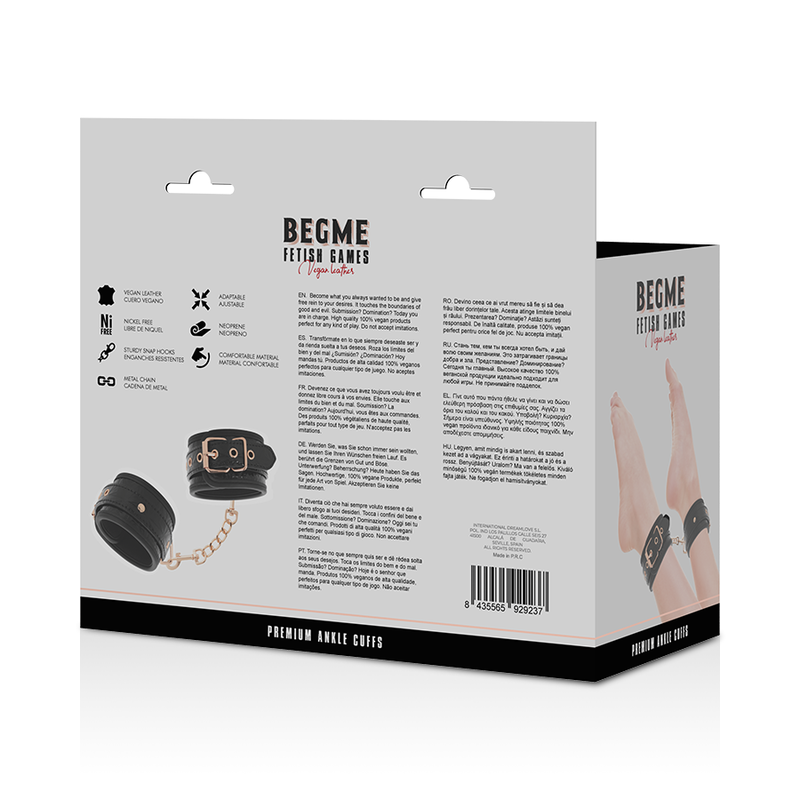 Begme - Black Edition Esposas Para Tobillos Con Forro De Neopreno