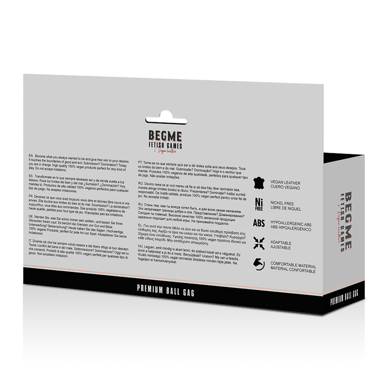 Begme - Black Edition Mordaza Cuero Vegano