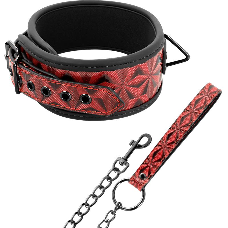 Collar Con Correa Ajustable Diamond Cuero Vegano
