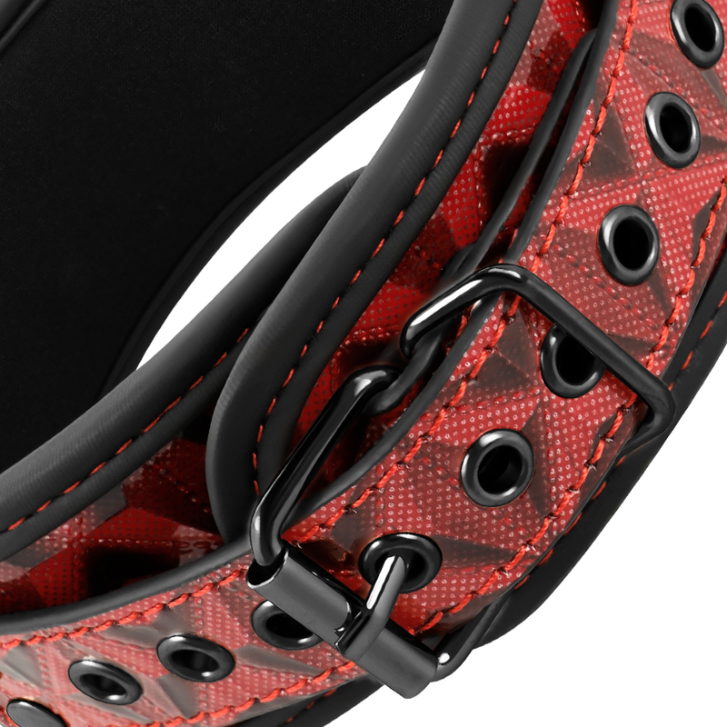 Collar Con Correa Ajustable Diamond Cuero Vegano