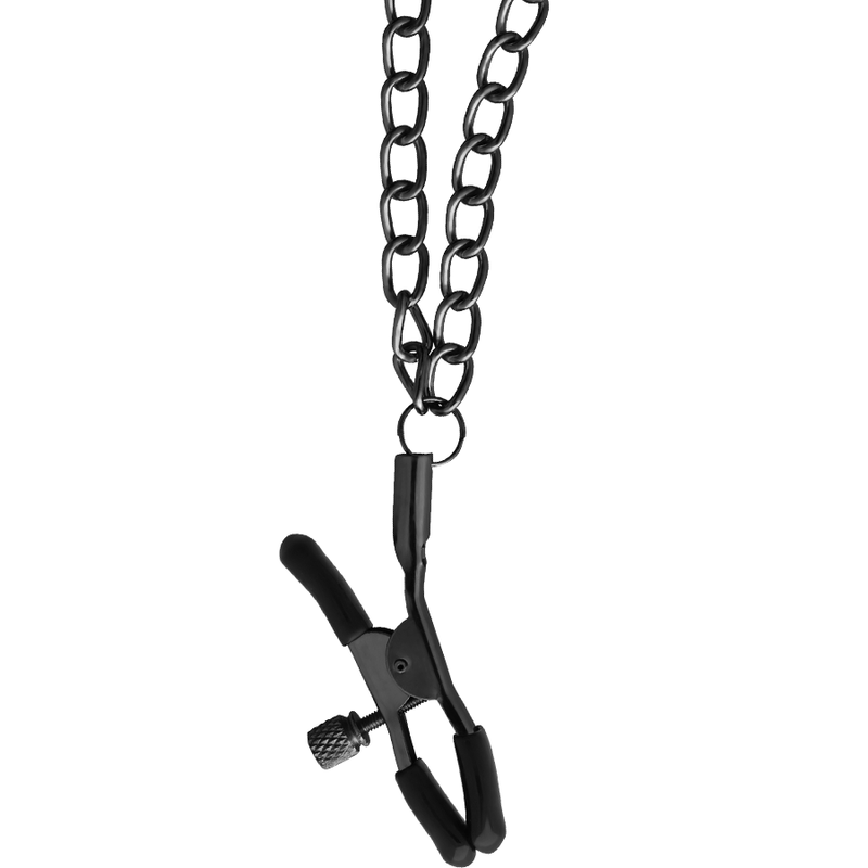 Begme - Red Edition Collar Con Cadenas Y Pinzas Pezones Con Forro De Neopreno