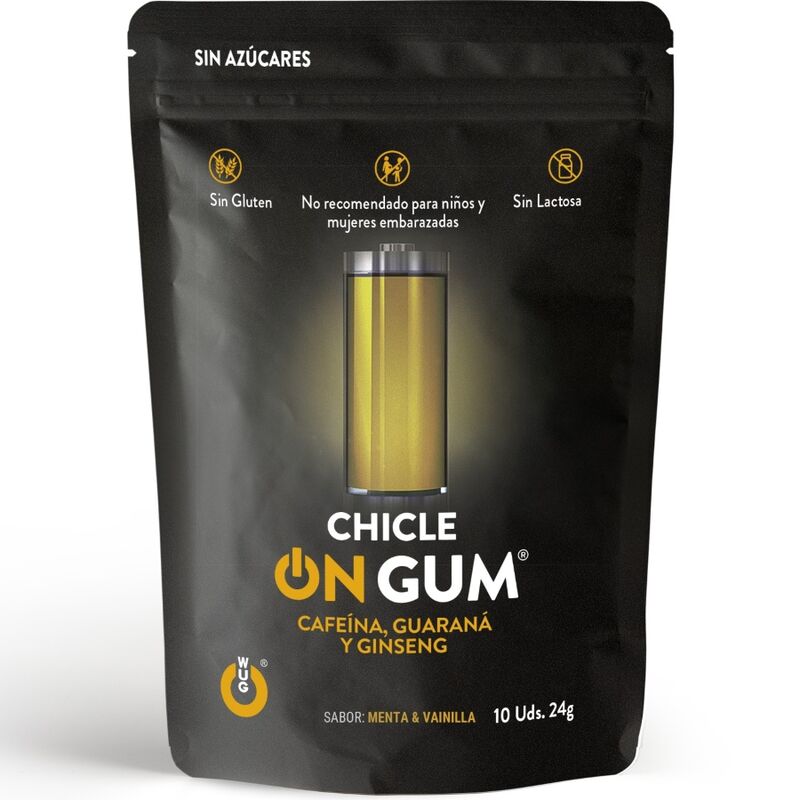Wug Gum On Chicle Cafeína, Ginseng Y Guaraná 10 Unidades