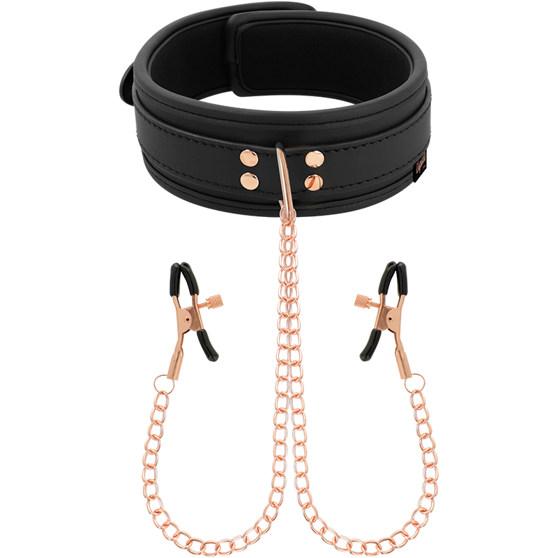 Coquette Chic Desire - Fantasy Collar Con Pinzas Pezones Con Forro De Neopreno