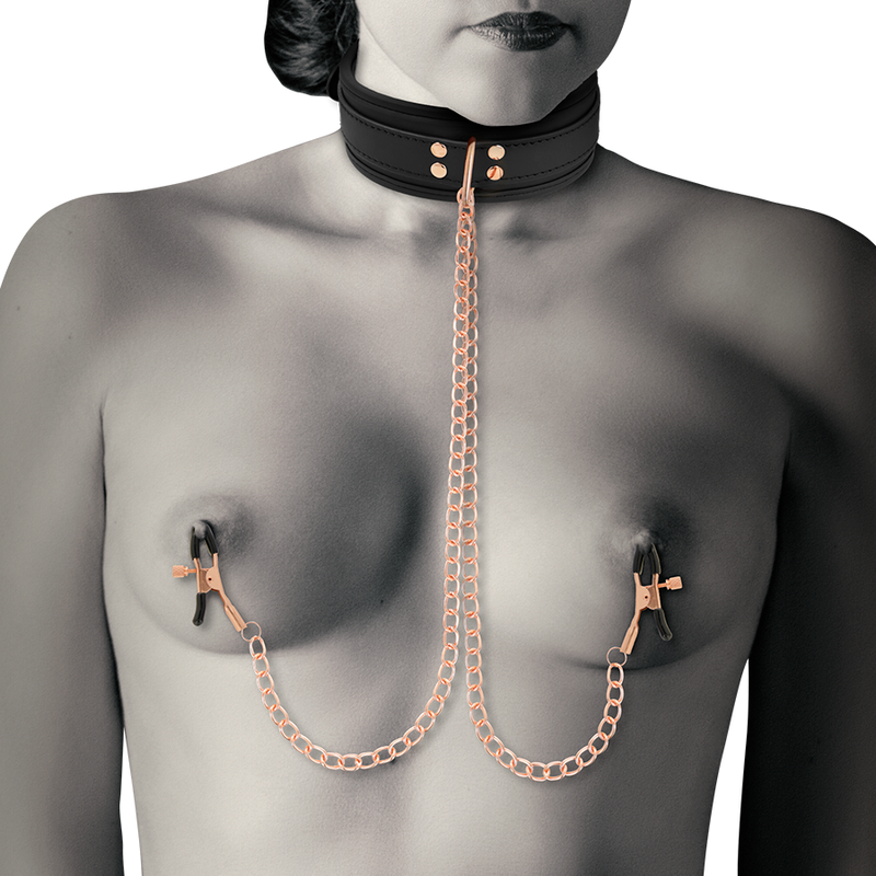 Coquette Chic Desire - Fantasy Collar Con Pinzas Pezones Con Forro De Neopreno