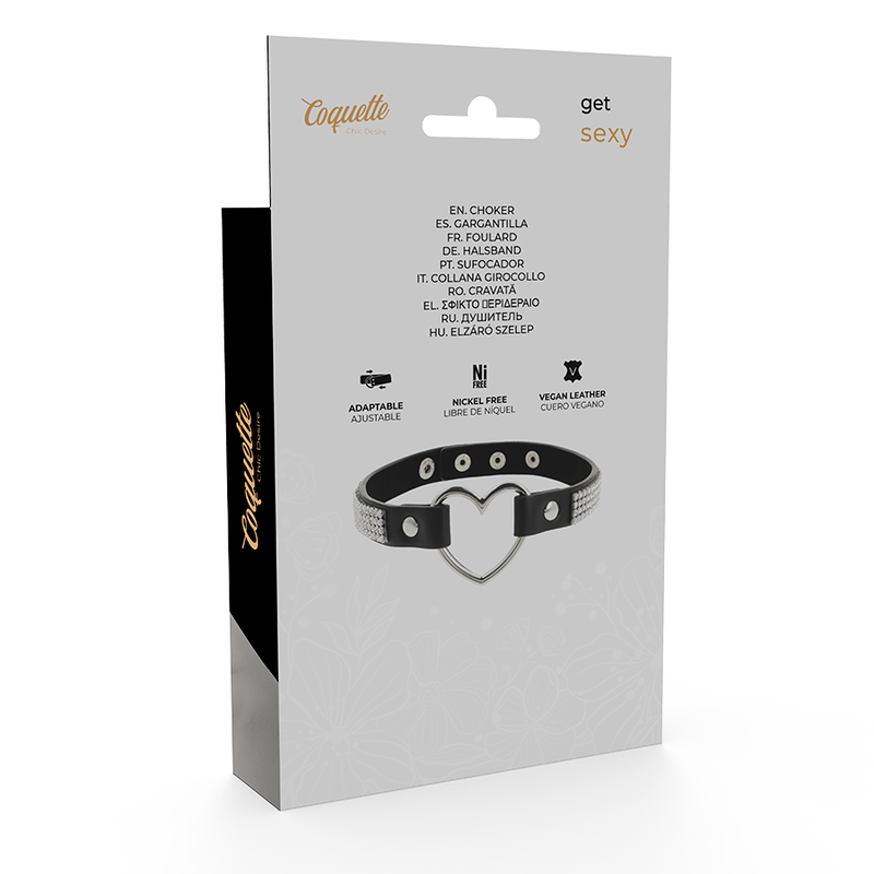 Coquette Chic Desire - Choker Cuero Vegano Corazon