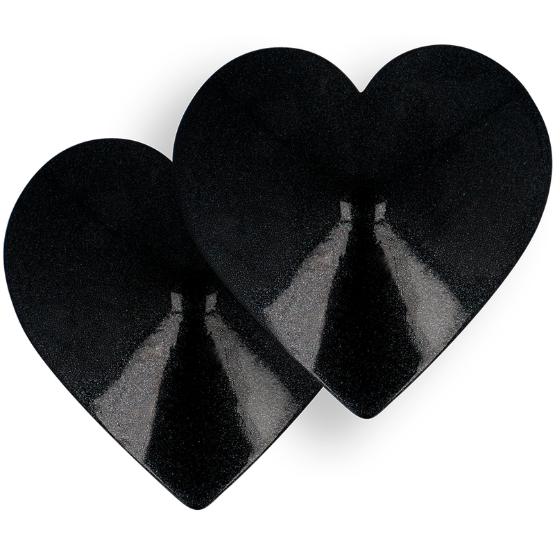 Coquette Chic Desire - Cubre Pezones Metal Corazones Negros