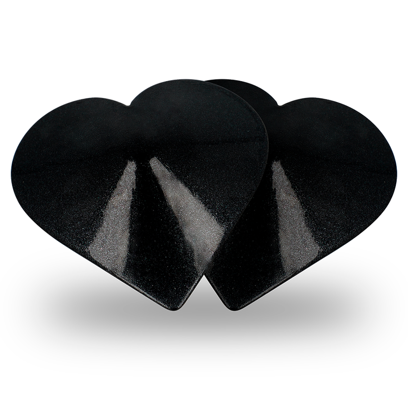 Coquette Chic Desire - Cubre Pezones Metal Corazones Negros