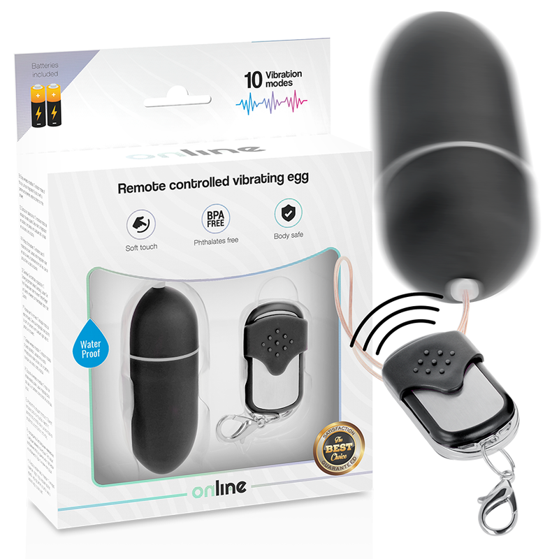 Online - Huevo Vibrador Control Remoto L Negro