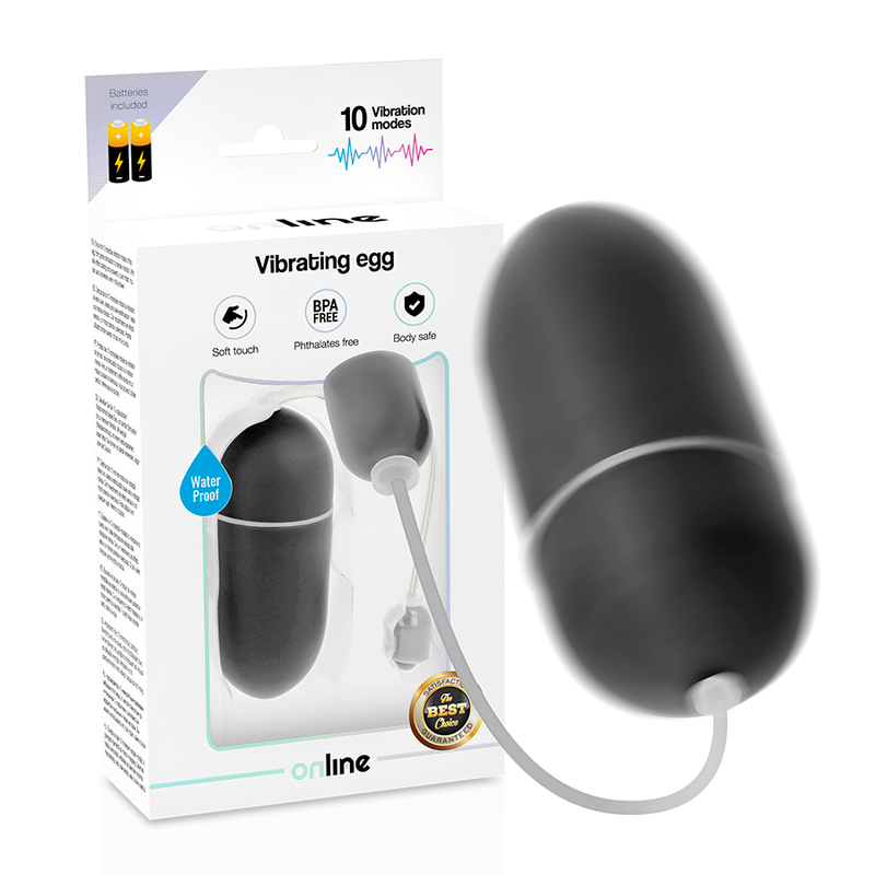 Online - Huevo Vibrador Waterproof Negro