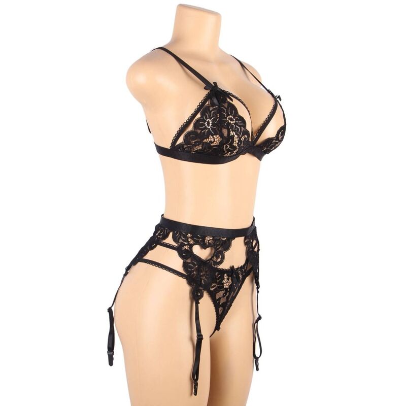 Subblime - Set 3 Piezas Sujetador + Liguero + Tanga L/Xl