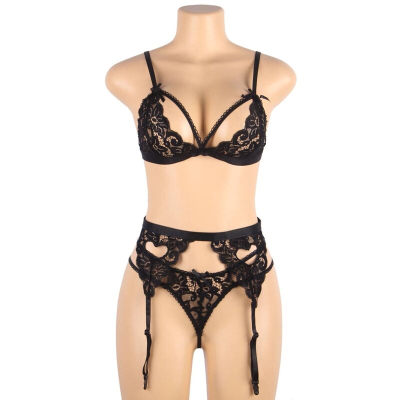 Subblime - Set 3 Piezas Sujetador + Liguero + Tanga L/Xl