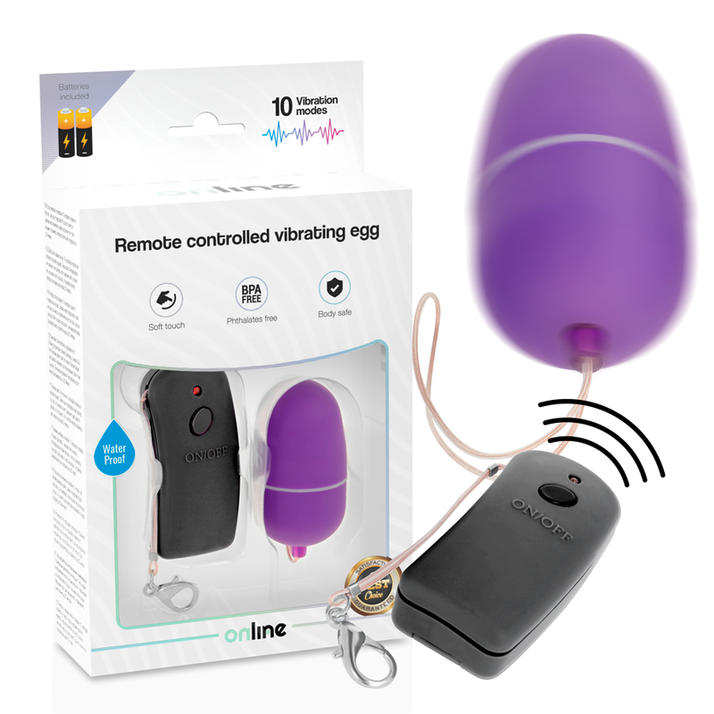 Online - Huevo Vibrador Con Mando Control Remoto Lila