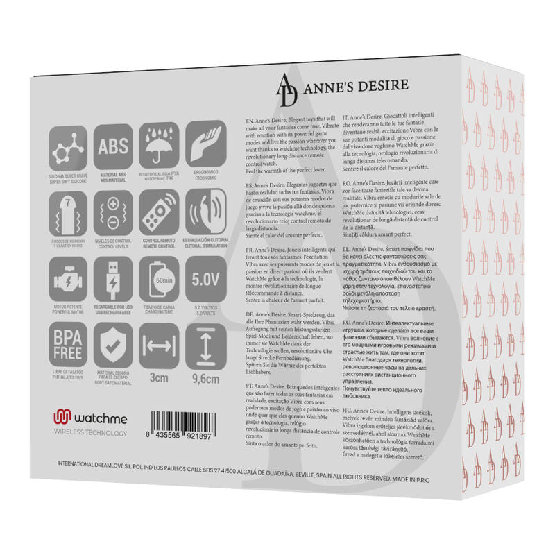 Anne'S Desire - Panty Pleasure Tecnología Watchme Negro/Gold