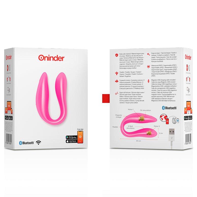 Oninder - Lisboa Estimulador Punto G & Clítoris Rosa - App Gratuita Rosa