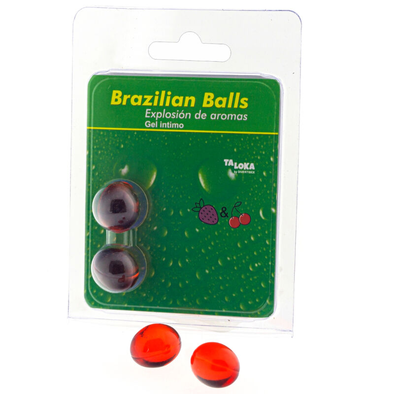 2 Brazilian Balls Explosion De Aromas Gel Intimo - Fresa Y Cereza