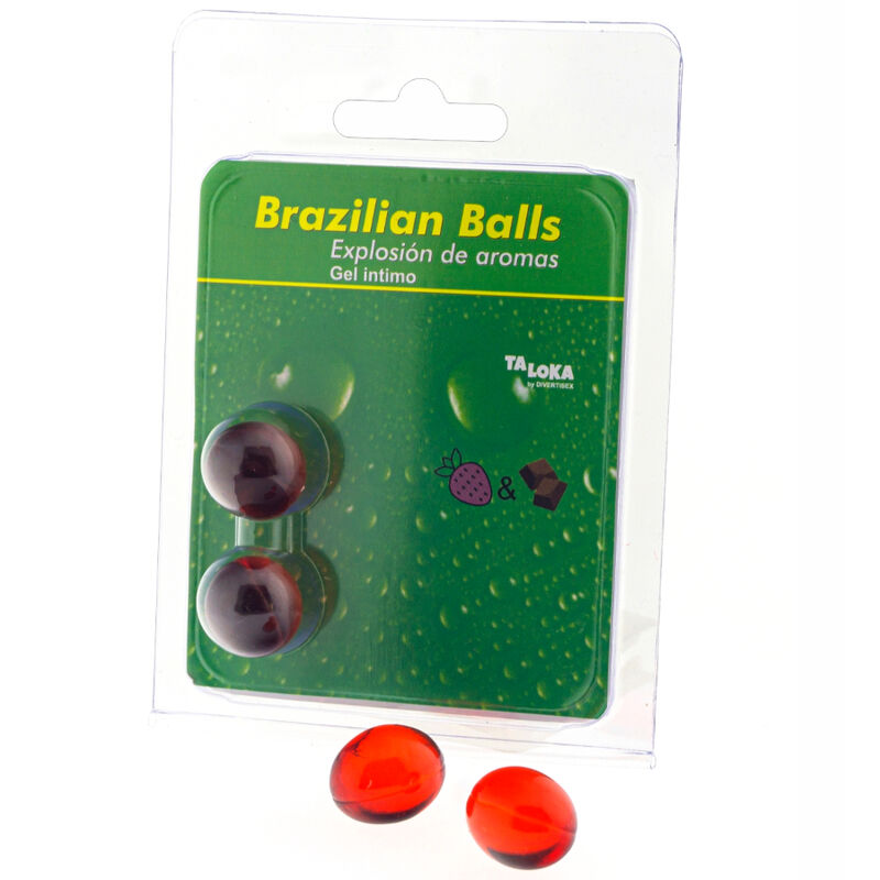 2 Brazilian Balls Explosion De Aromas Gel Intimo- Fresa Y Chocolate
