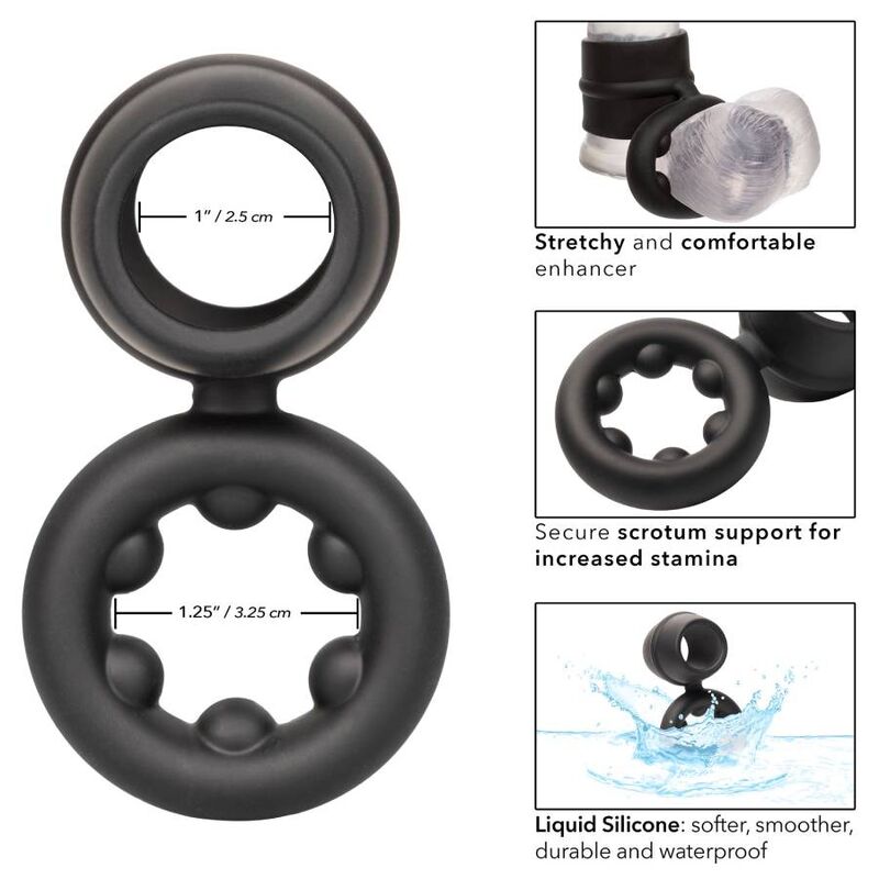 Funda Para El Pene California Exotics Alpha Dual Magnum Ring Negro