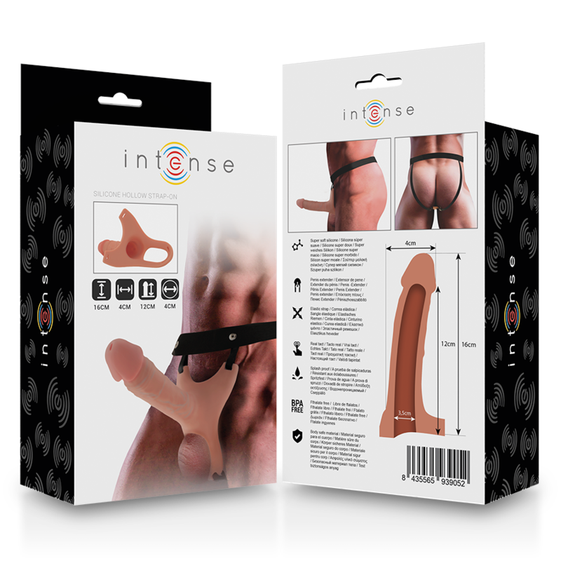 Intense - Arnés Hueco Con Dildo Silicona 16 X 3.5 Cm