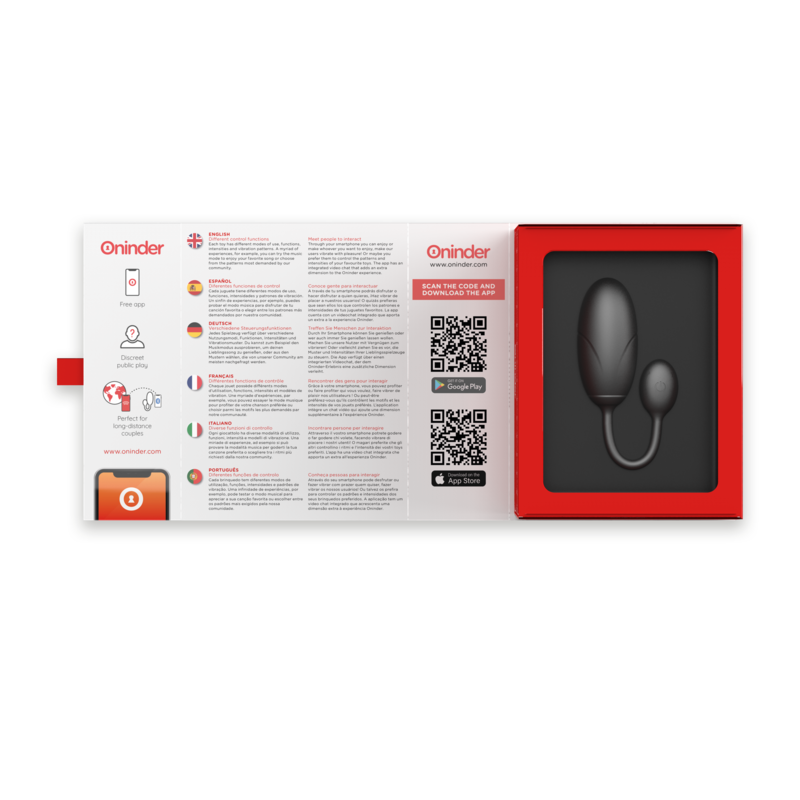 Oninder - Tokyo Huevo Vibrador Negro 7.5 X 3.2 Cm - App Gratuita