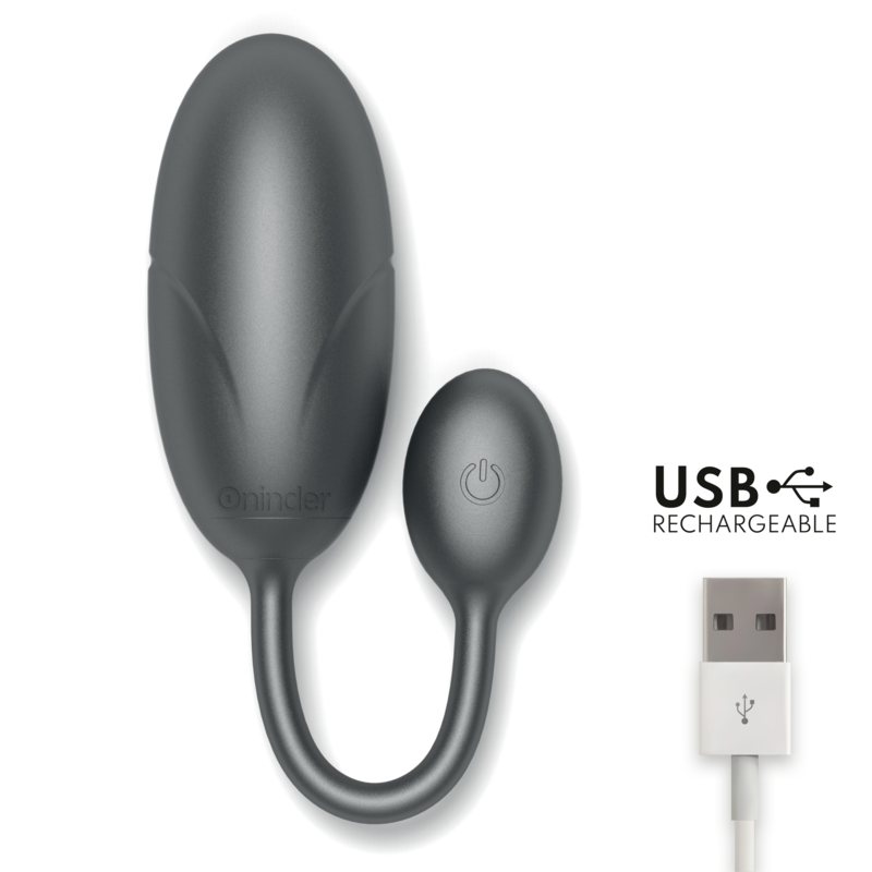 Oninder - Tokyo Huevo Vibrador Negro 7.5 X 3.2 Cm - App Gratuita
