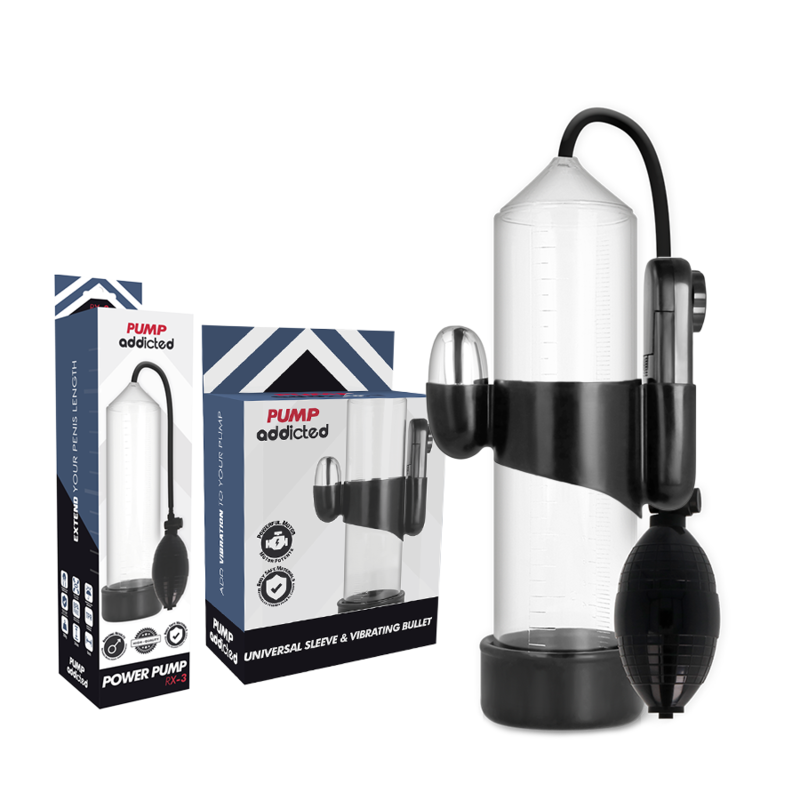 Pump Addicted - Bomba Erección Rx3 Transparente Con Vibrador