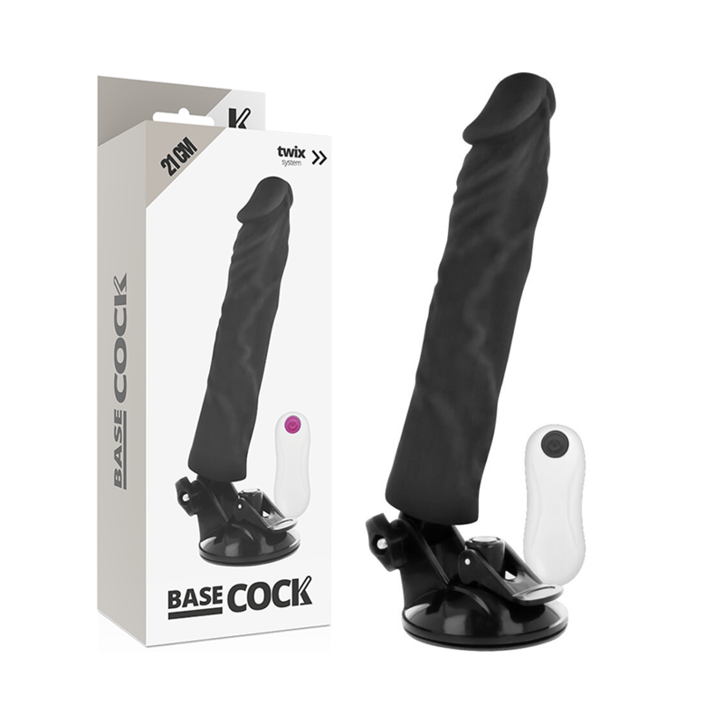 Basecock - Vibrador Realistico Control Remoto Negro 21 Cm -O- 4 Cm