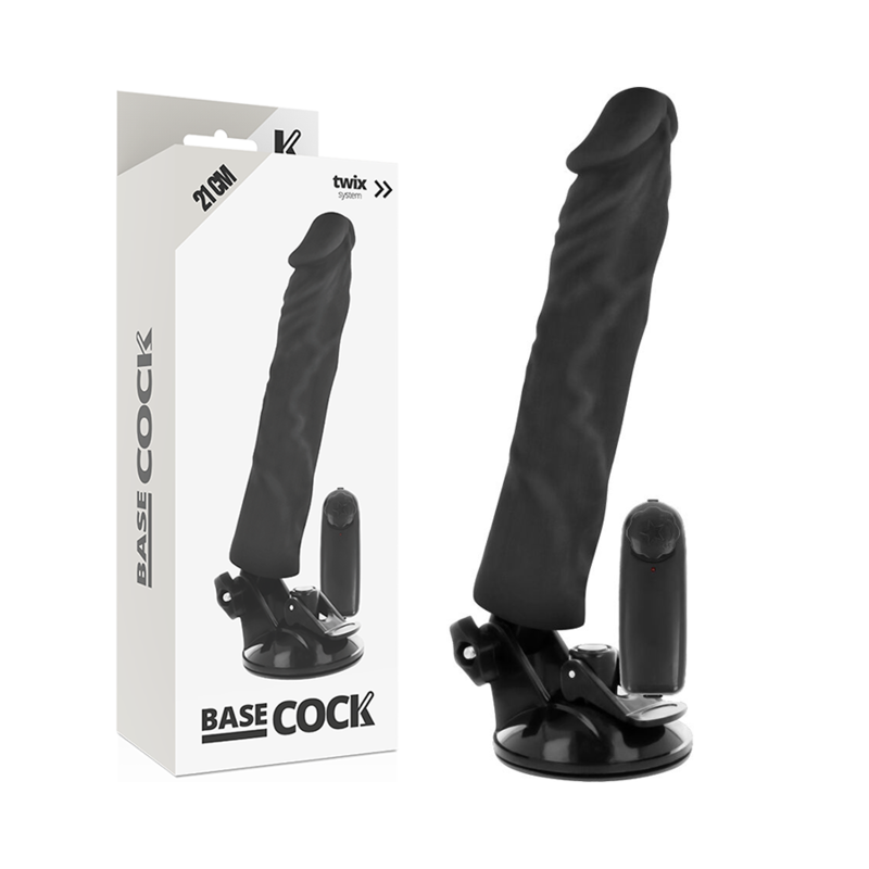Basecock - Vibrador Realistico Control Remoto Negro 21 Cm -O- 4 Cm