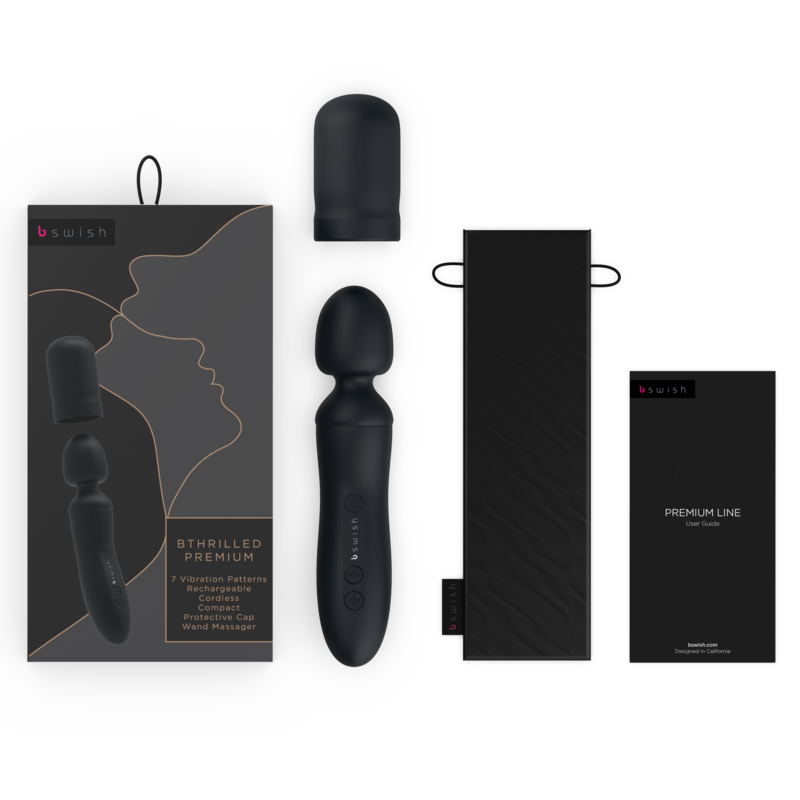 B Swish Bthrilled Vibrador Wand Premium Negro