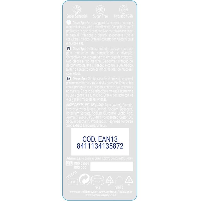 Control - 2 En 1 Massage & Pleasure Mediterranean Sea 200 Ml