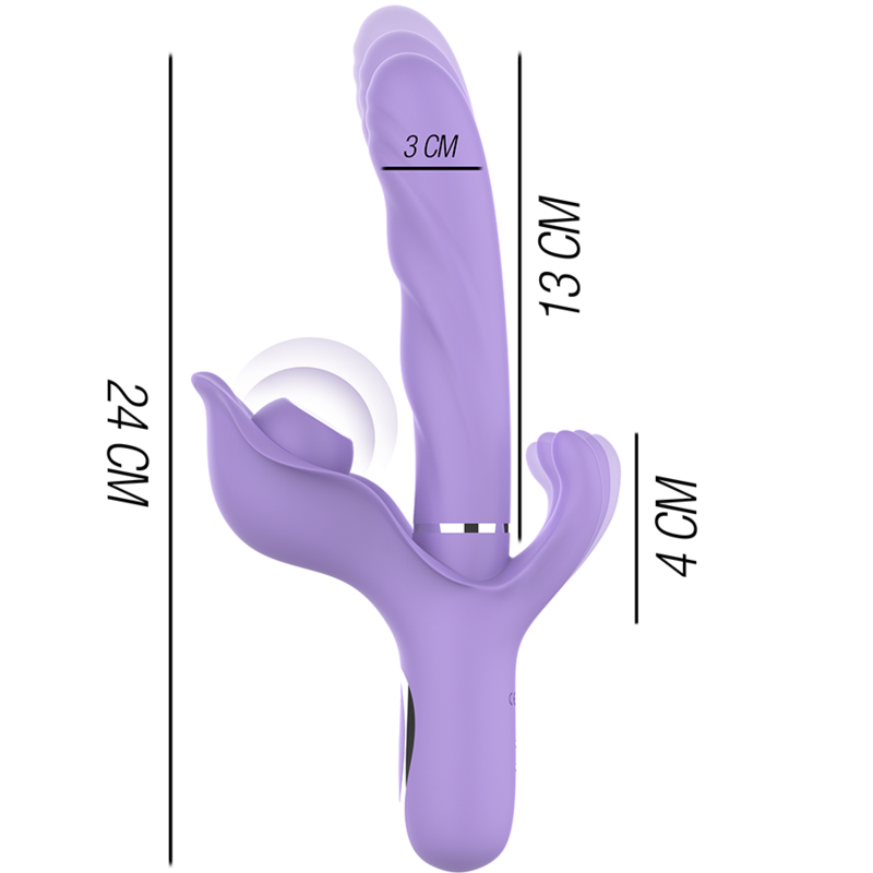 Intense - Billie Vibrador Multifunción Recargable Succionador Con Pulsador Morado