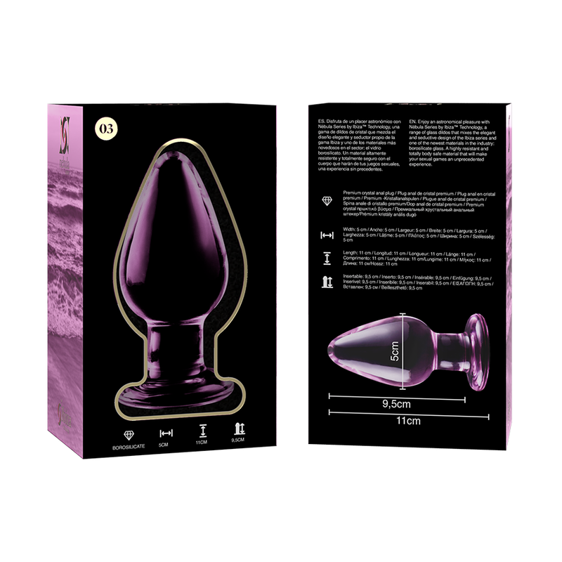 Plug Cristal Nebula Series By Ibiza - Modelo 3 Borosilicato 11 X 5 Cm Rosa