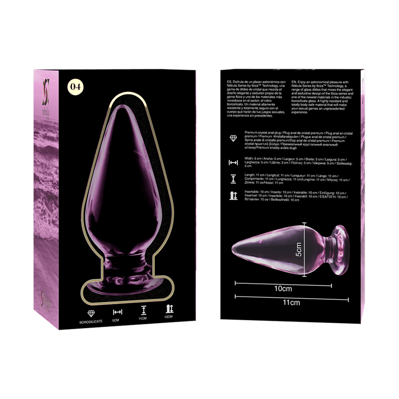 Plug Cristal Nebula Series By Ibiza - Modelo 4 Borosilicato 11 X 5 Cm Rosa
