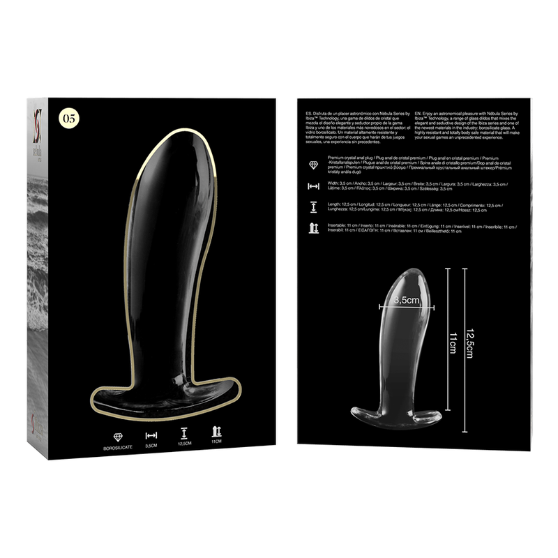 Plug Cristal Nebula Series By Ibiza - Modelo 5 Borosilicato 12.5 X 3.5 Cm Transparente