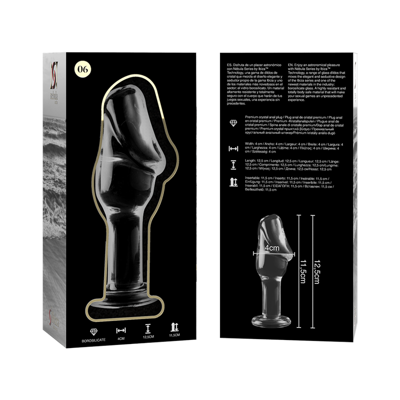 Plug Cristal Nebula Series By Ibiza - Modelo 6 Borosilicato 12.5 X 4 Cm Transparente