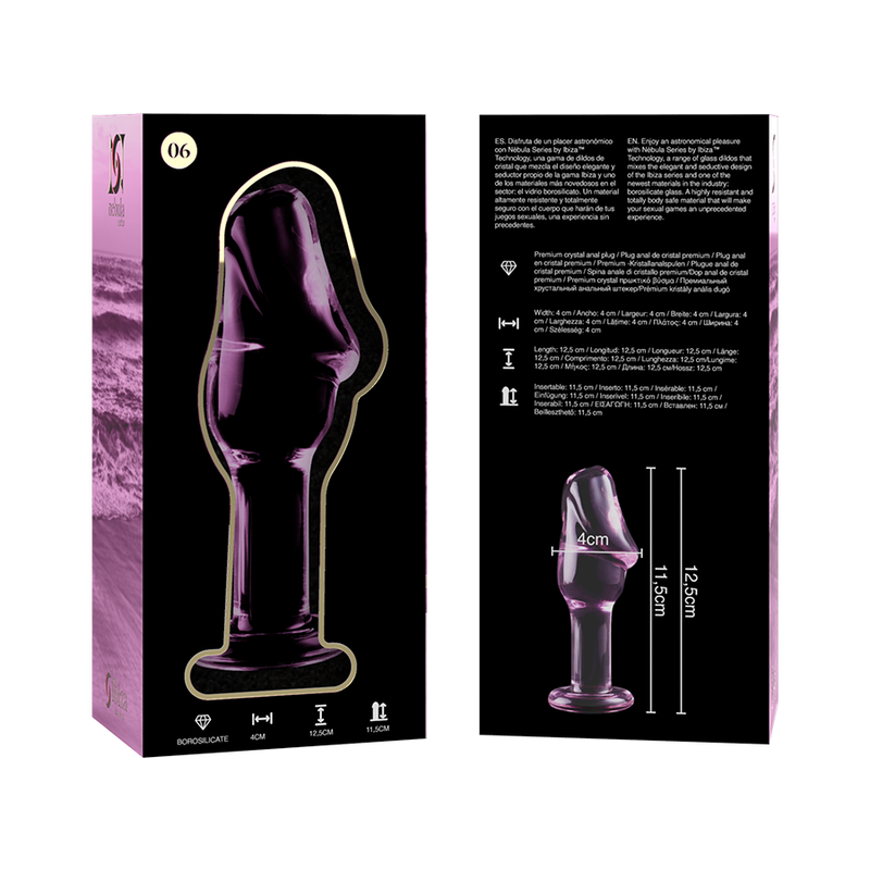 Plug Cristal Nebula Series By Ibiza - Modelo 6 Borosilicato 12.5 X 4 Cm Rosa