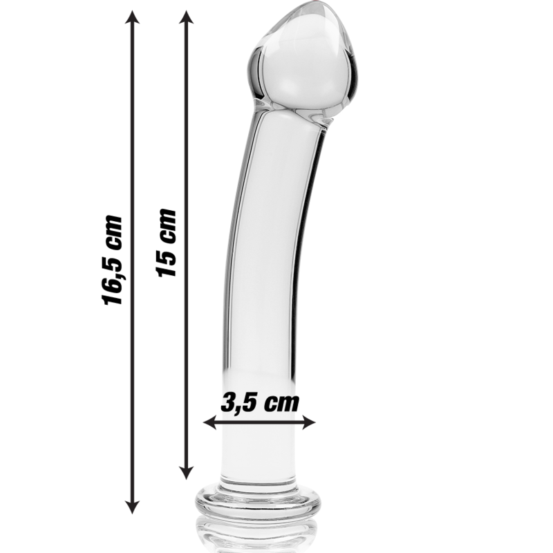 Dildo Cristal Nebula Series By Ibiza - Modelo 11 Borosilicato 16 X 3 Cm Transparente