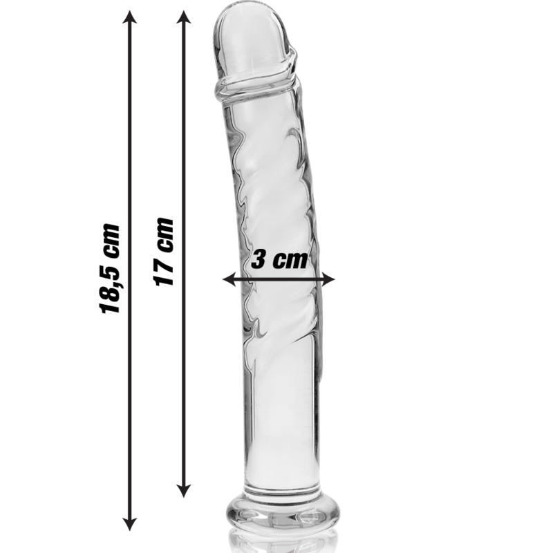 Dildo Cristal Nebula Series By Ibiza - Modelo 16 Borosilicato 18.5 X 3 Cm Transparente