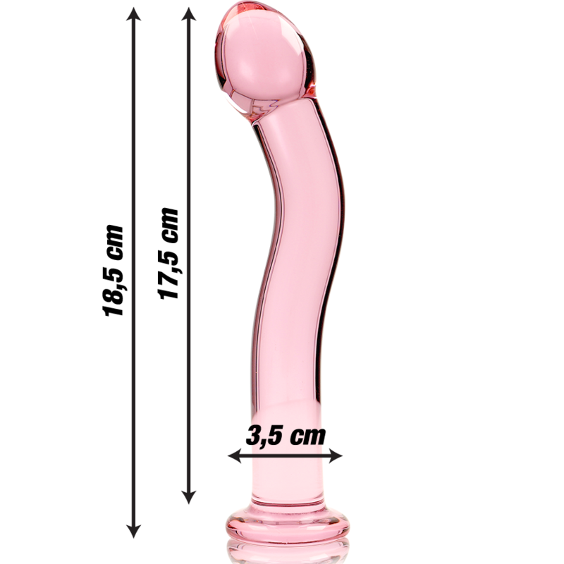 Dildo Cristal Nebula Series By Ibiza - Modelo 18 Borosilicato 18.5 X 3.5 Cm Rosa