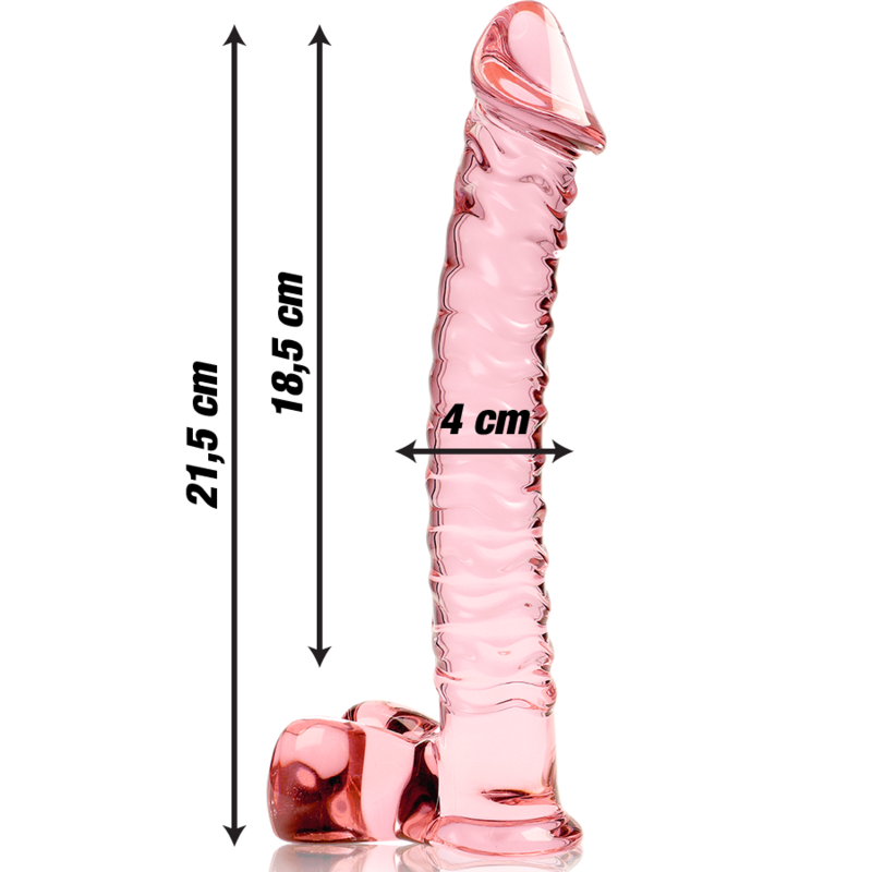 Dildo Nebula Series By Ibiz Modelo 23 Cristal Borosilicato 21.5 X 4 Cm Rosa