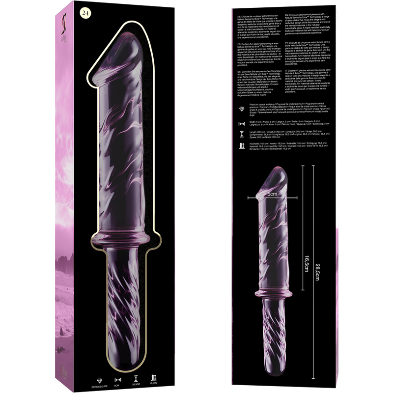 Dildo Nebula Series By Ibiza Modelo 24 Cristal Borosilicato 28.5 X 5 Cm Rosa