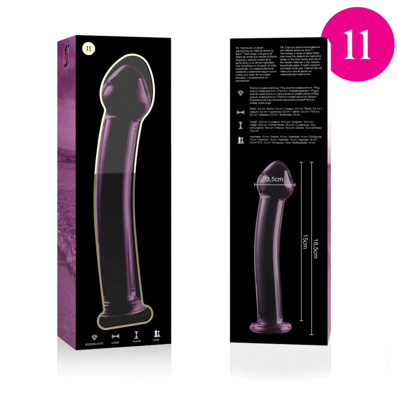 Dildo Cristal Nebula Series By Ibiza - Modelo 11 Borosilicato 16 X 3 Cm Rosa