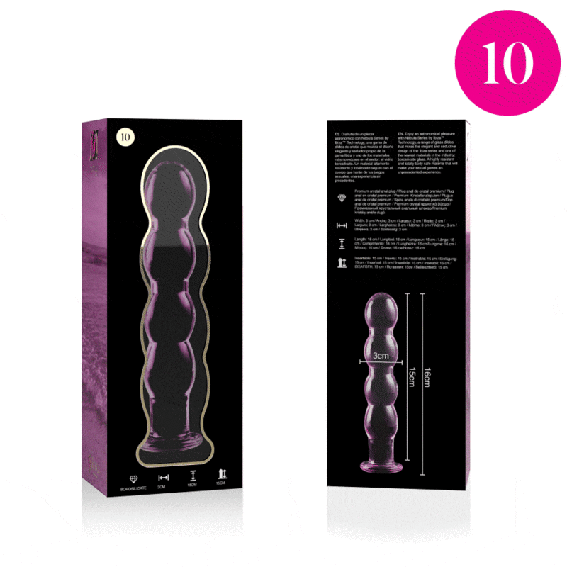 Dildo Cristal Nebula Series By Ibiza - Modelo 10 Borosilicato 16.5 X 3.5 Cm Rosa