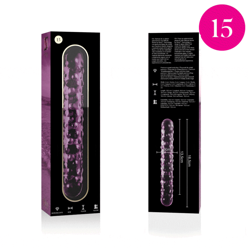 Dildo Cristal Nebula Series By Ibiza - Modelo 15 Borosilicato 18.5 X 3 Cm Rosa