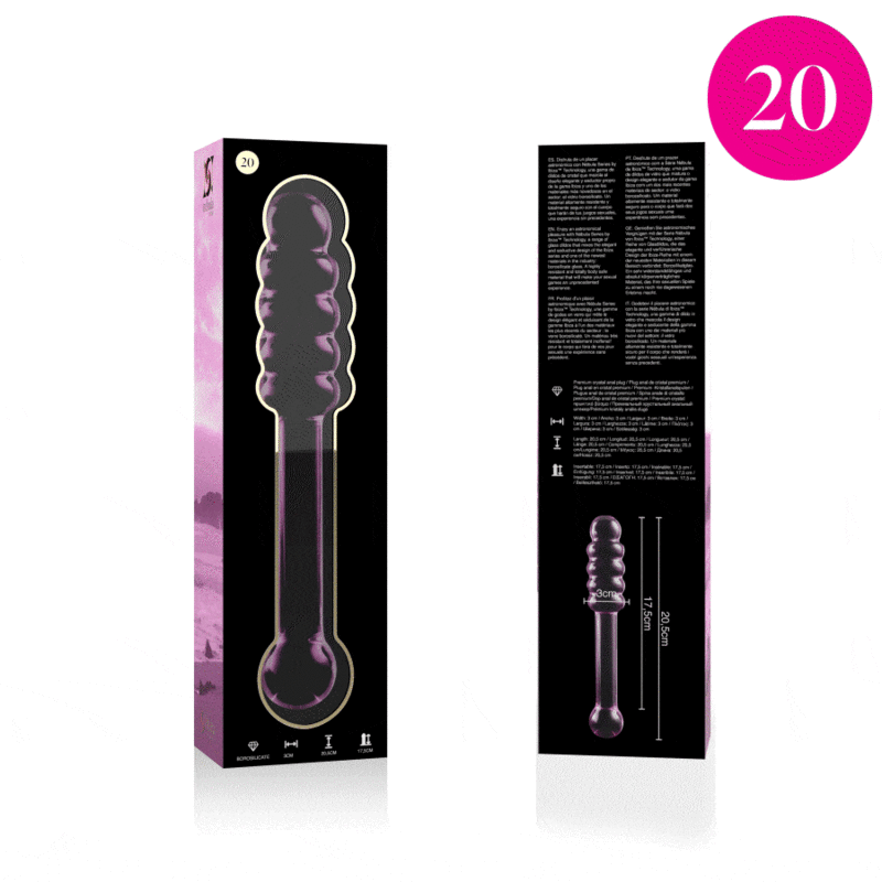 Dildo Nebula Series By Ibiza Modelo 20 Cristal Borosilicato 20.5 X 3 Cm Rosa