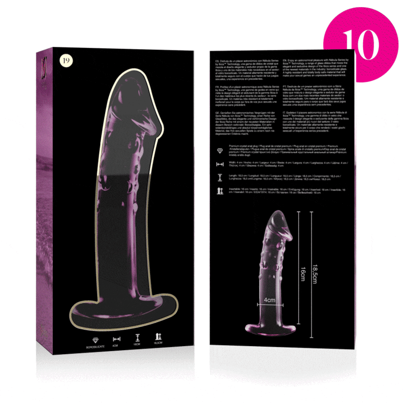 Dildo Nebula Series By Ibiza Modelo 19 Cristal Borosilicato 18.5 X 4 Cm Rosa