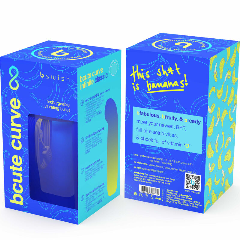 B Swish - Bcute Curve Infinite Classic Edicion Limitada Vibrador Recargable Silicona Azul